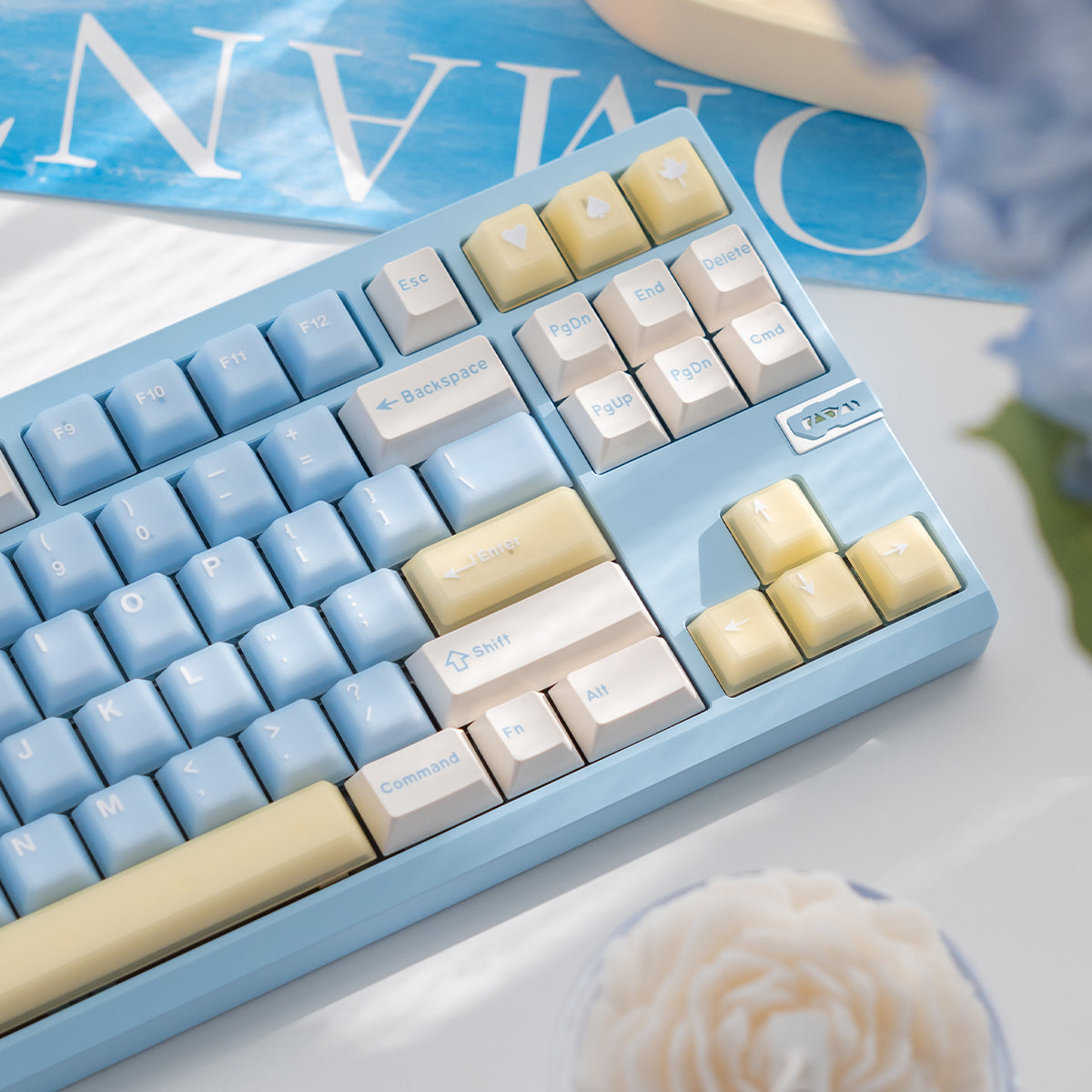 Semi-transparent Keycap Set, Cherry Profile, Double Shot PBT + Transparent PC Keycap