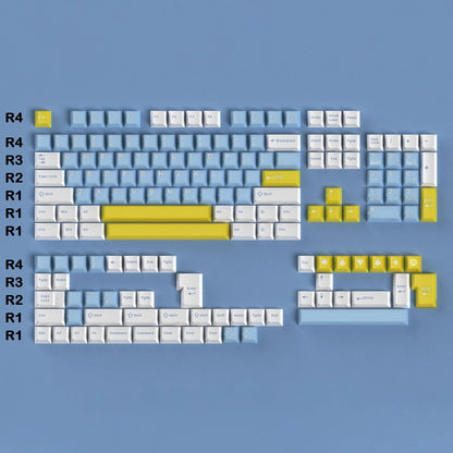 Semi-transparent Keycap Set, Cherry Profile, Double Shot PBT + Transparent PC Keycap