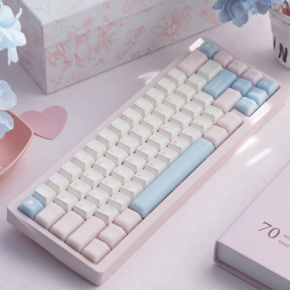 Semi-transparent Keycap Set, Cherry Profile, Double Shot PBT + Transparent PC Keycap