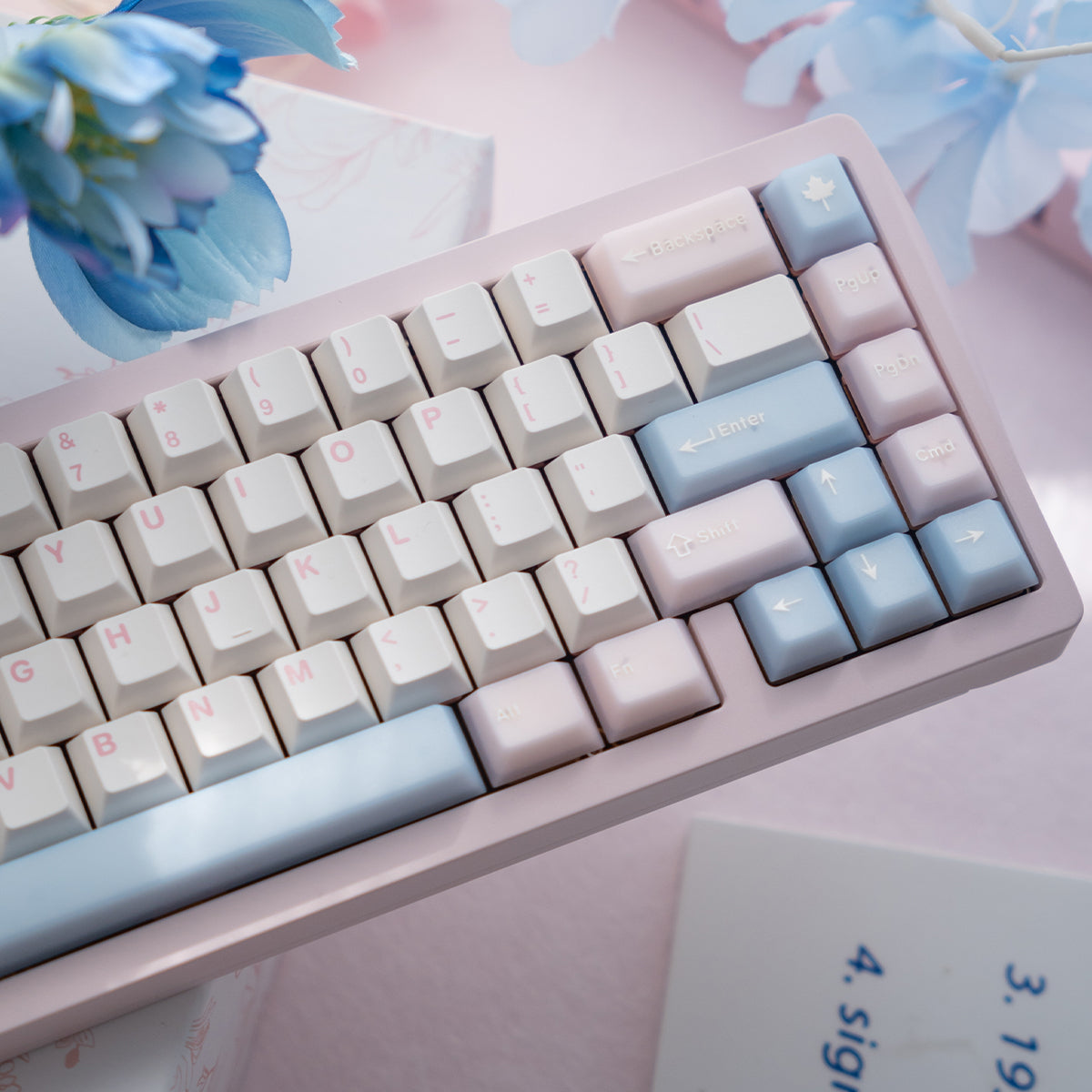 Semi-transparent Keycap Set, Cherry Profile, Double Shot PBT + Transparent PC Keycap