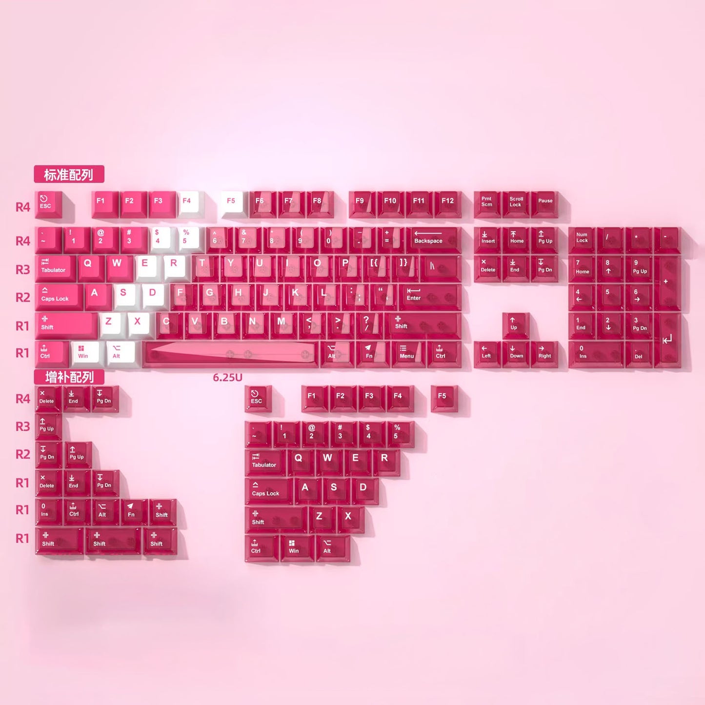 Snow Mountain Keycap Set, Cherry Profile, Dye Sub PBT + Transparent PC