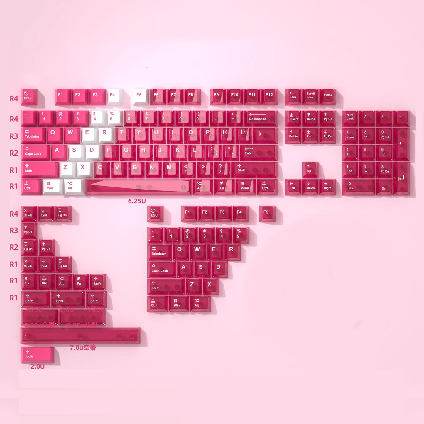 Snow Mountain Keycap Set, Cherry Profile, Dye Sub PBT + Transparent PC