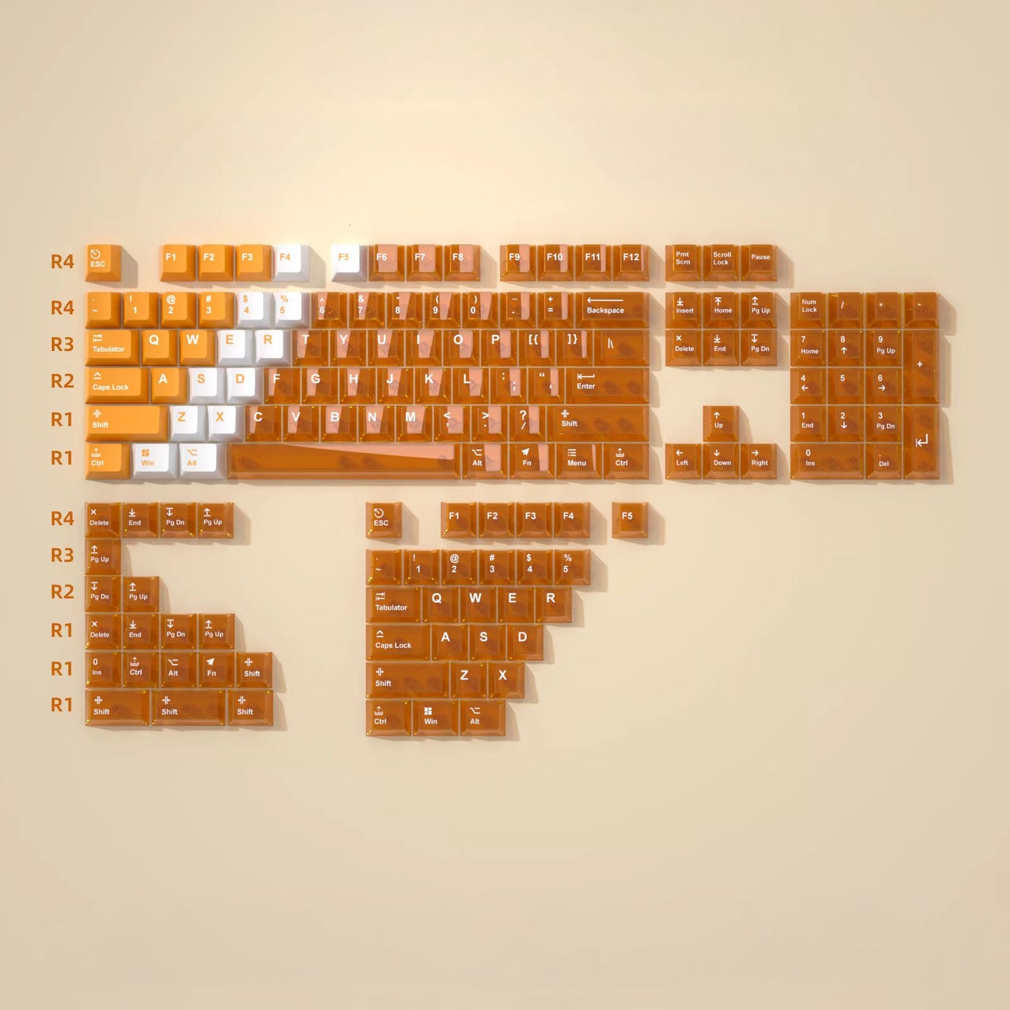 Snow Mountain Keycap Set, Cherry Profile, Dye Sub PBT + Transparent PC