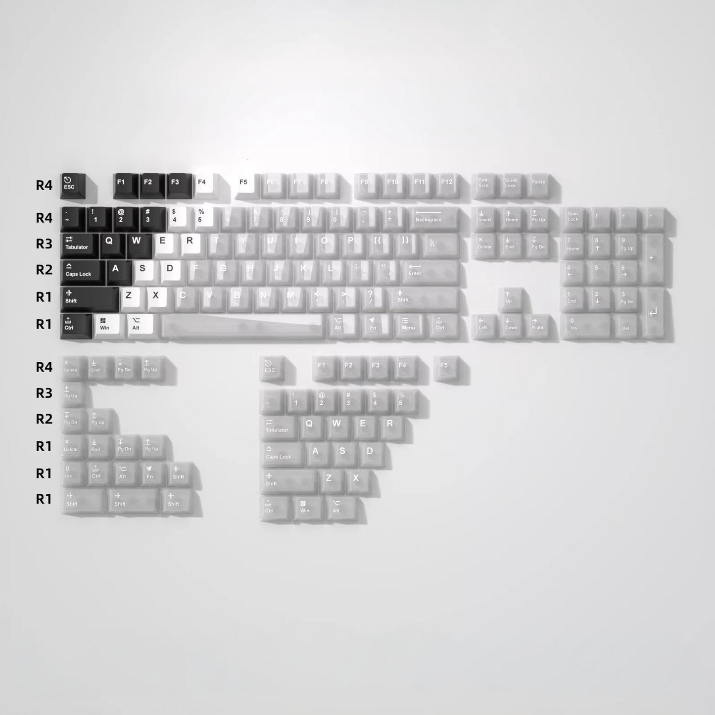 Snow Mountain Keycap Set, Cherry Profile, Dye Sub PBT + Transparent PC