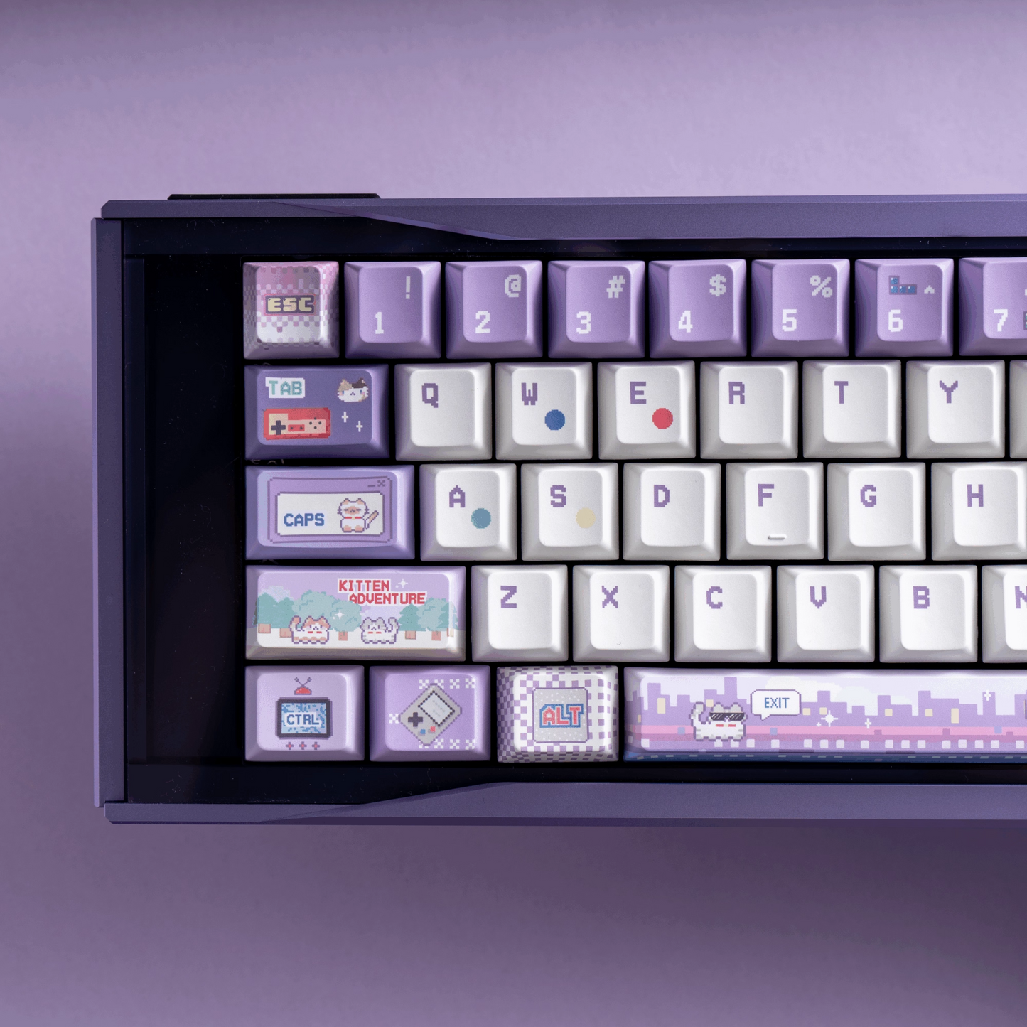 Soulcat Video Game Meow Keycap Set, Cherry Profile, Dye Sub PBT