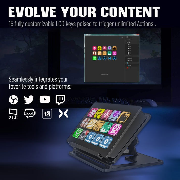 15 Customizable Key Stream Deck Keypad
