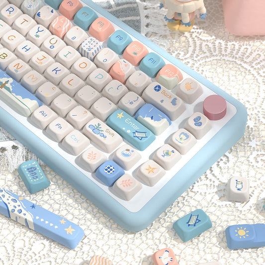 Summer Beach Cute Keycap Set, SCA/Cherry Profile, PBT Dye Sub Key Cap