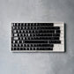 White on Black Shiny Keycap Set, Cherry Profile