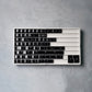 White on Black Shiny Keycap Set, Cherry Profile