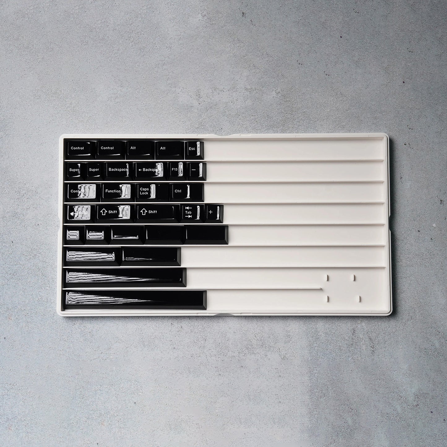 White on Black Shiny Keycap Set, Cherry Profile