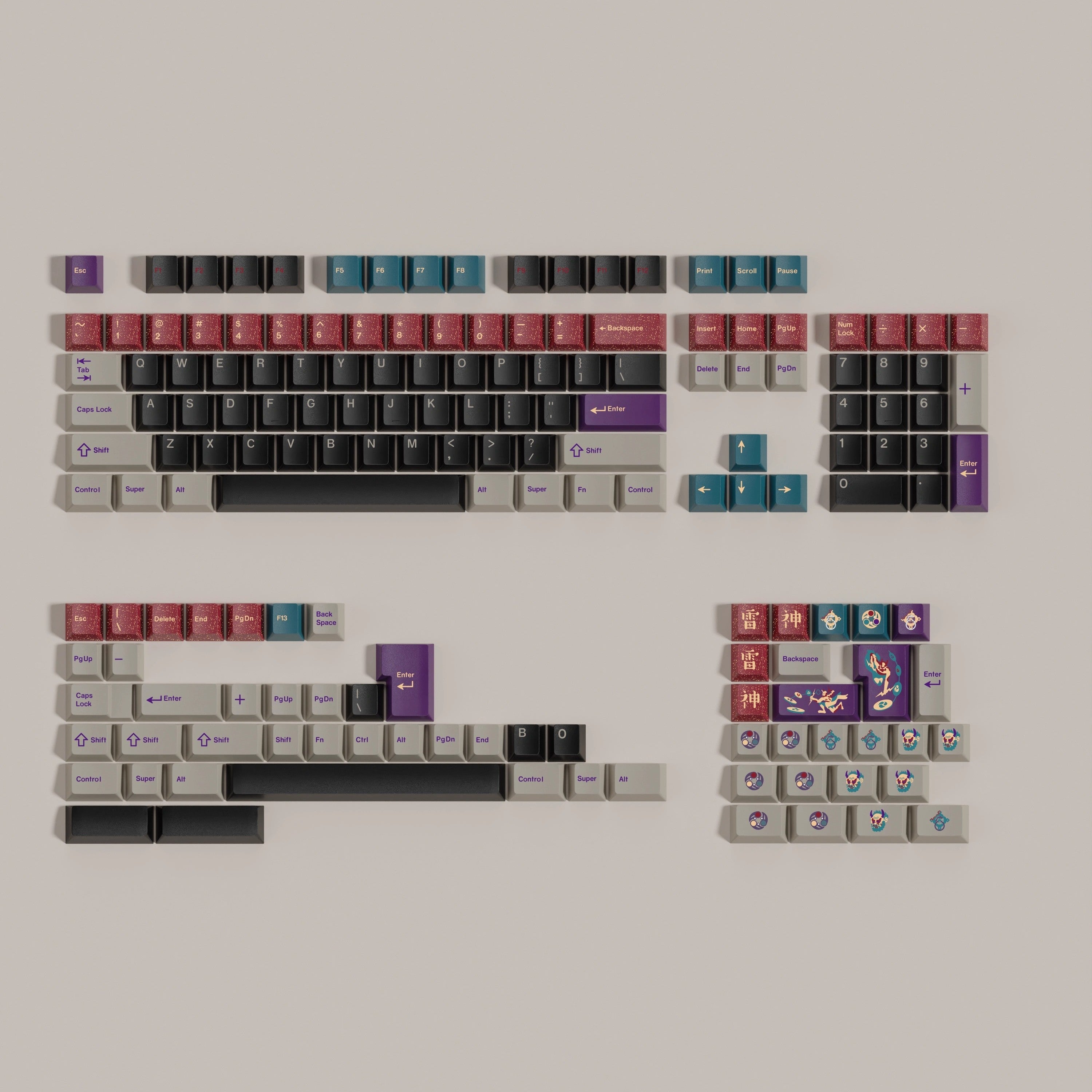 GMK Thunder God Keycap Set, Cherry Profile, Dye Sub PBT Key Cap – Nouvolo