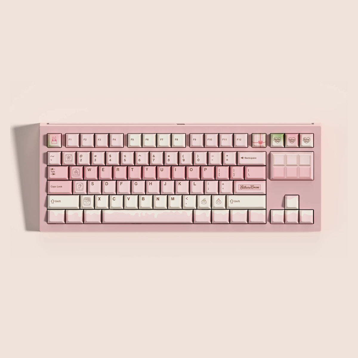 Sakura Cocoa Keycap Set, Cherry Profile, Dye Sub PBT Key Cap Set