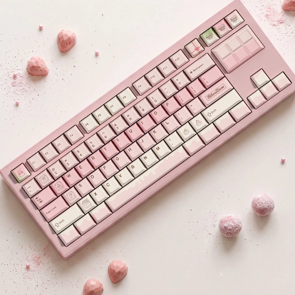 Sakura Cocoa Keycap Set, Cherry Profile, Dye Sub PBT Key Cap Set