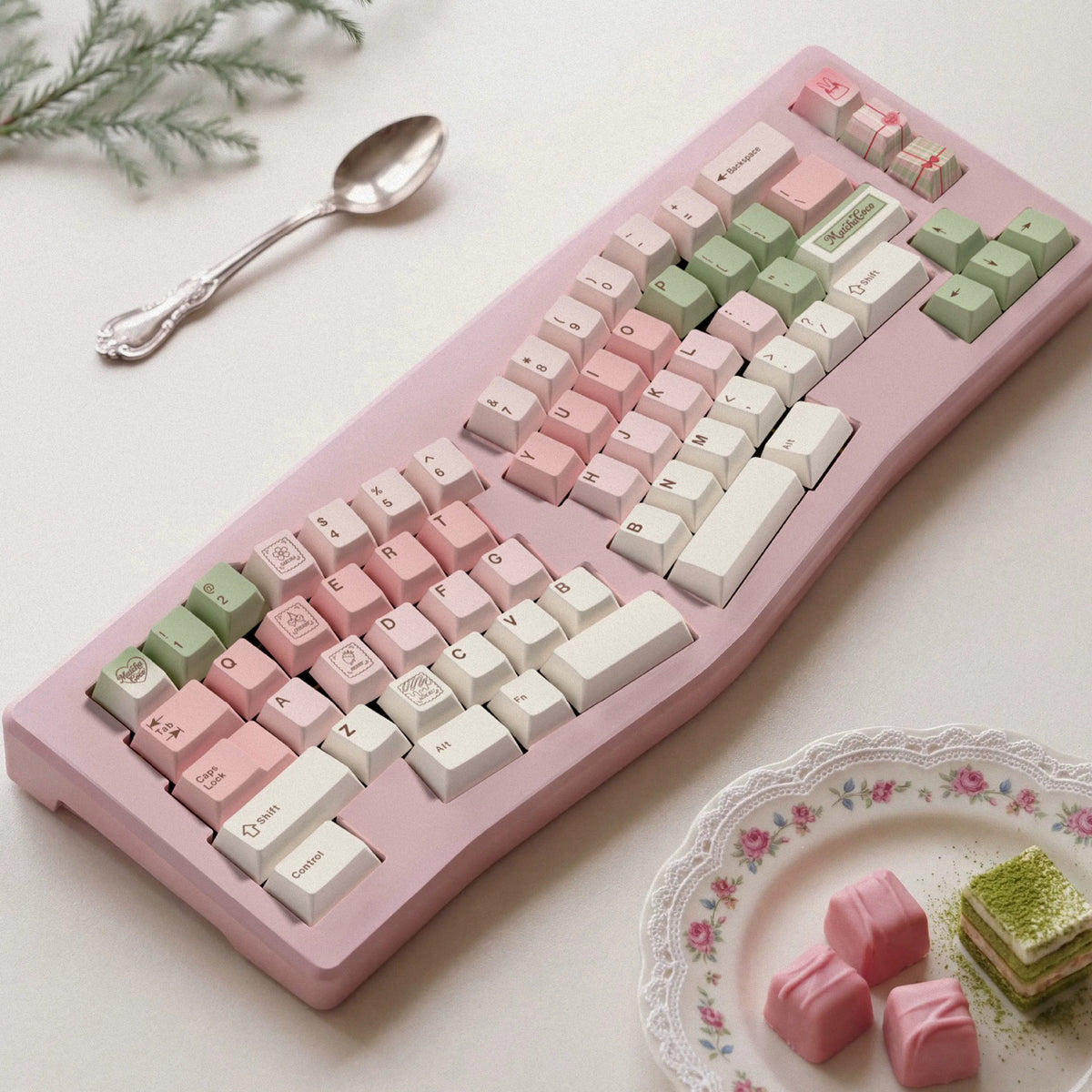 Sakura Cocoa Keycap Set, Cherry Profile, Dye Sub PBT Key Cap Set