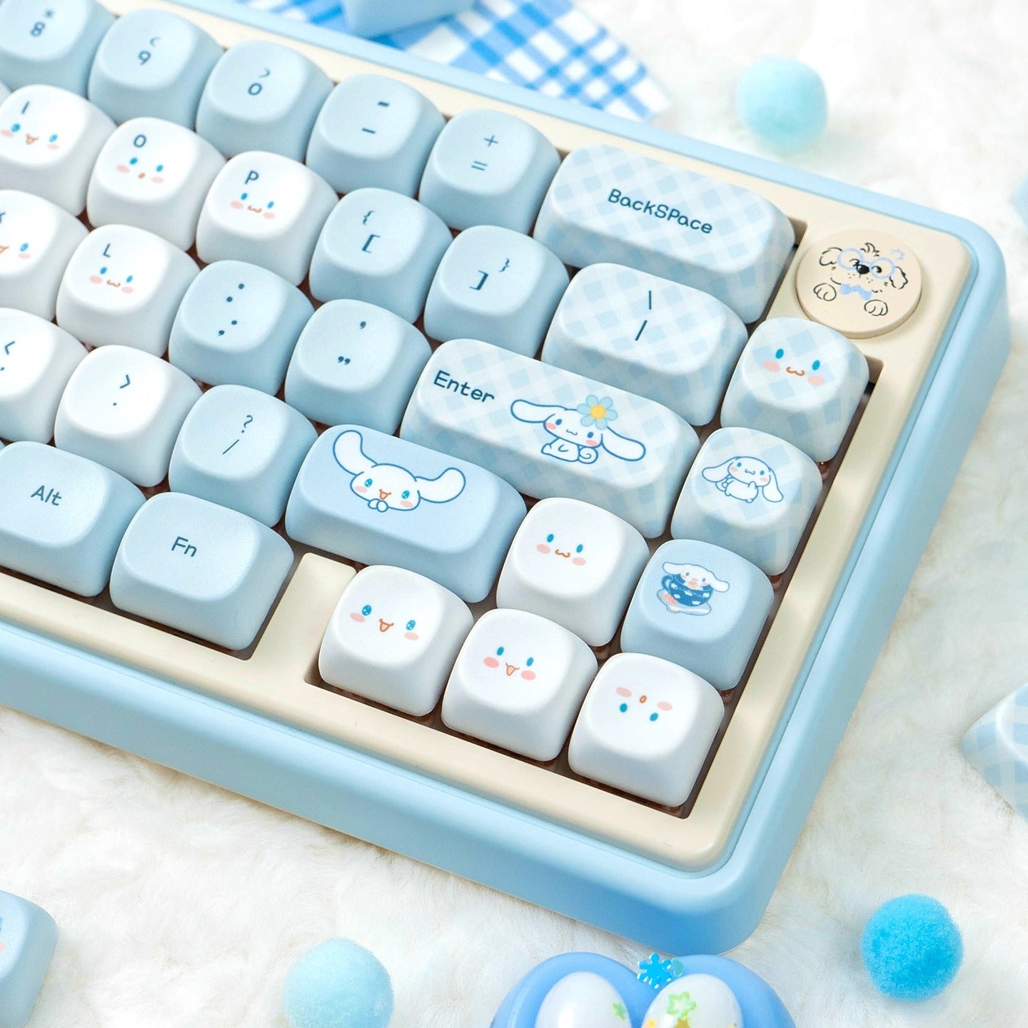 URE Cinnamoroll Cute Keycap Set, Cherry Profile, Dye Sub PBT