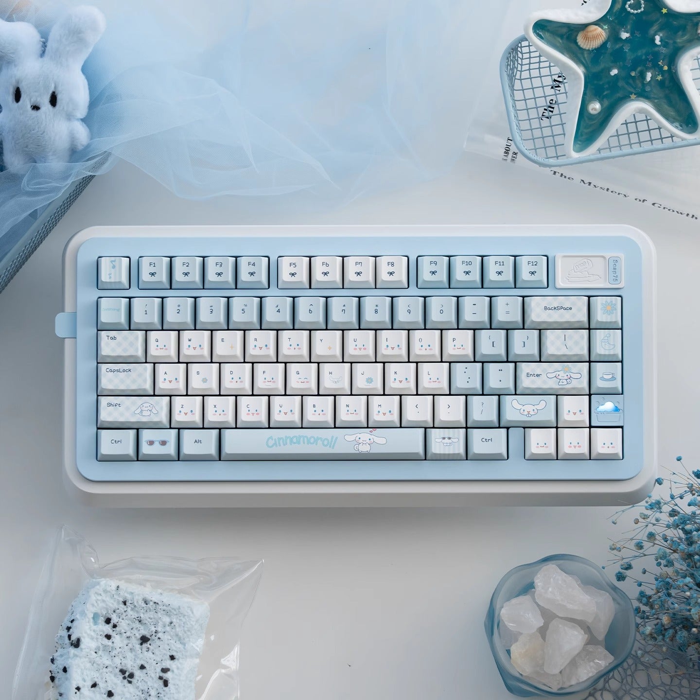 URE Cinnamoroll Cute Keycap Set, Cherry Profile, Dye Sub PBT