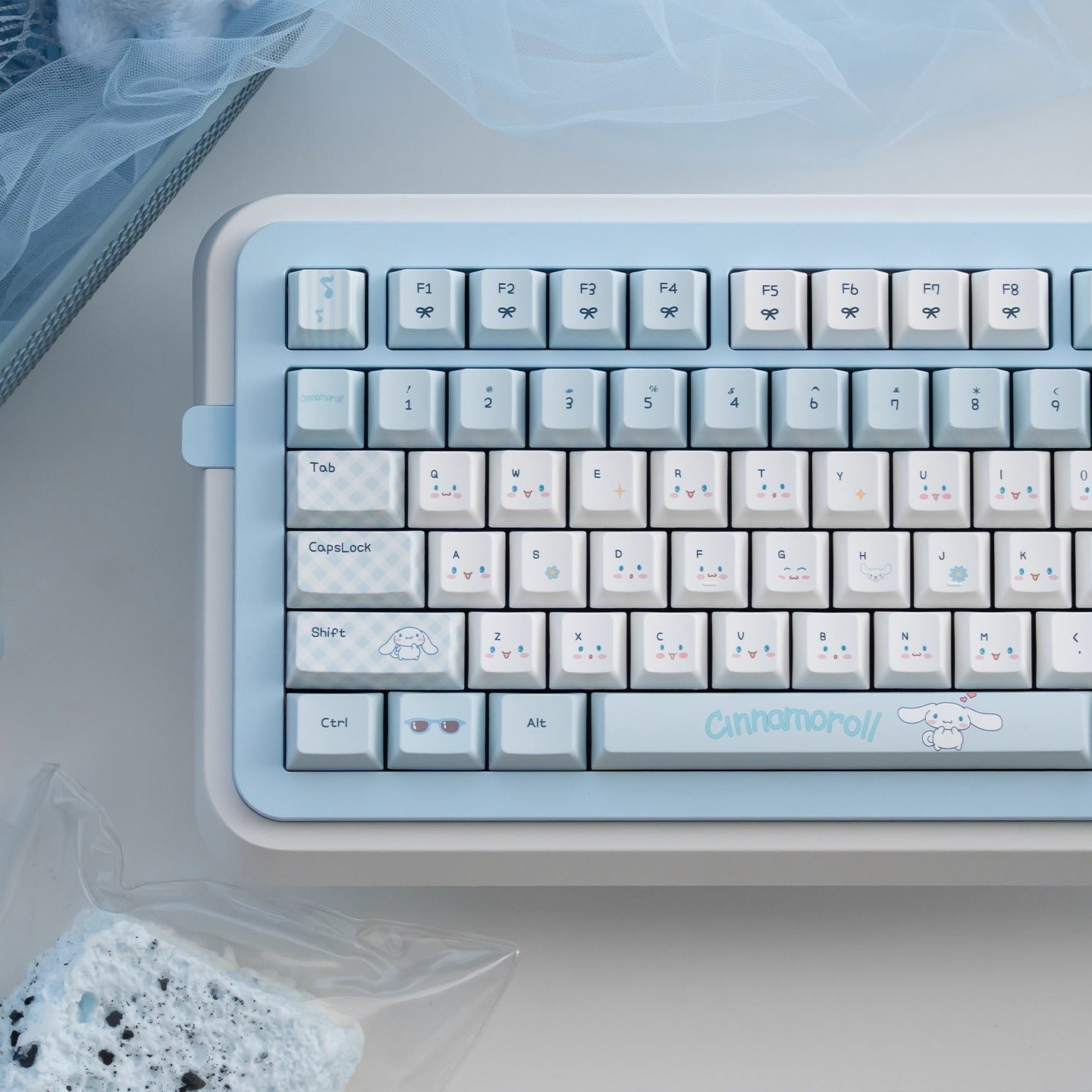 URE Cinnamoroll Cute Keycap Set, Cherry Profile, Dye Sub PBT