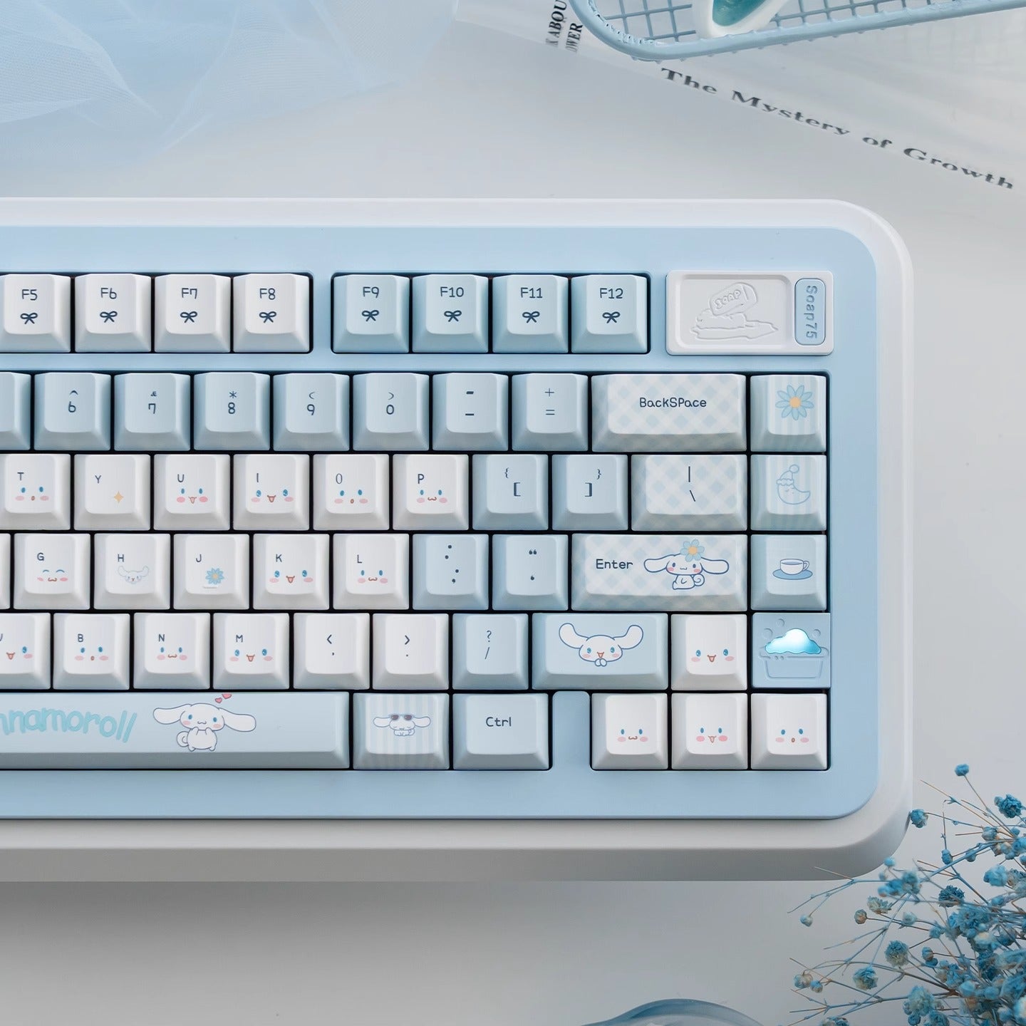 URE Cinnamoroll Cute Keycap Set, Cherry Profile, Dye Sub PBT