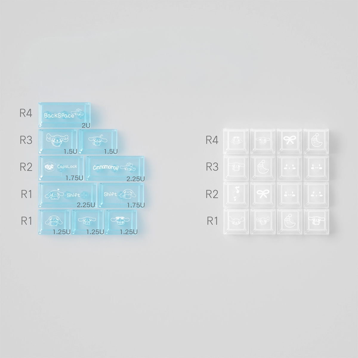 URE Cinnamoroll Cute Keycap Set, Cherry Profile, Dye Sub PBT