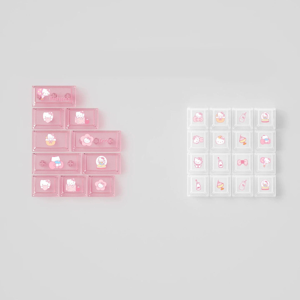 URE Hello Kitty Pink Cute Keycap Set, Cherry Profile, Dye Sub PBT + PC