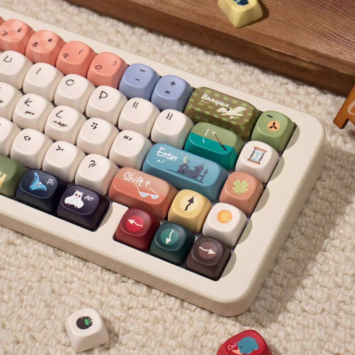URE Magic World Cute Keycap Set, Cherry Profile, Dye Sub PBT