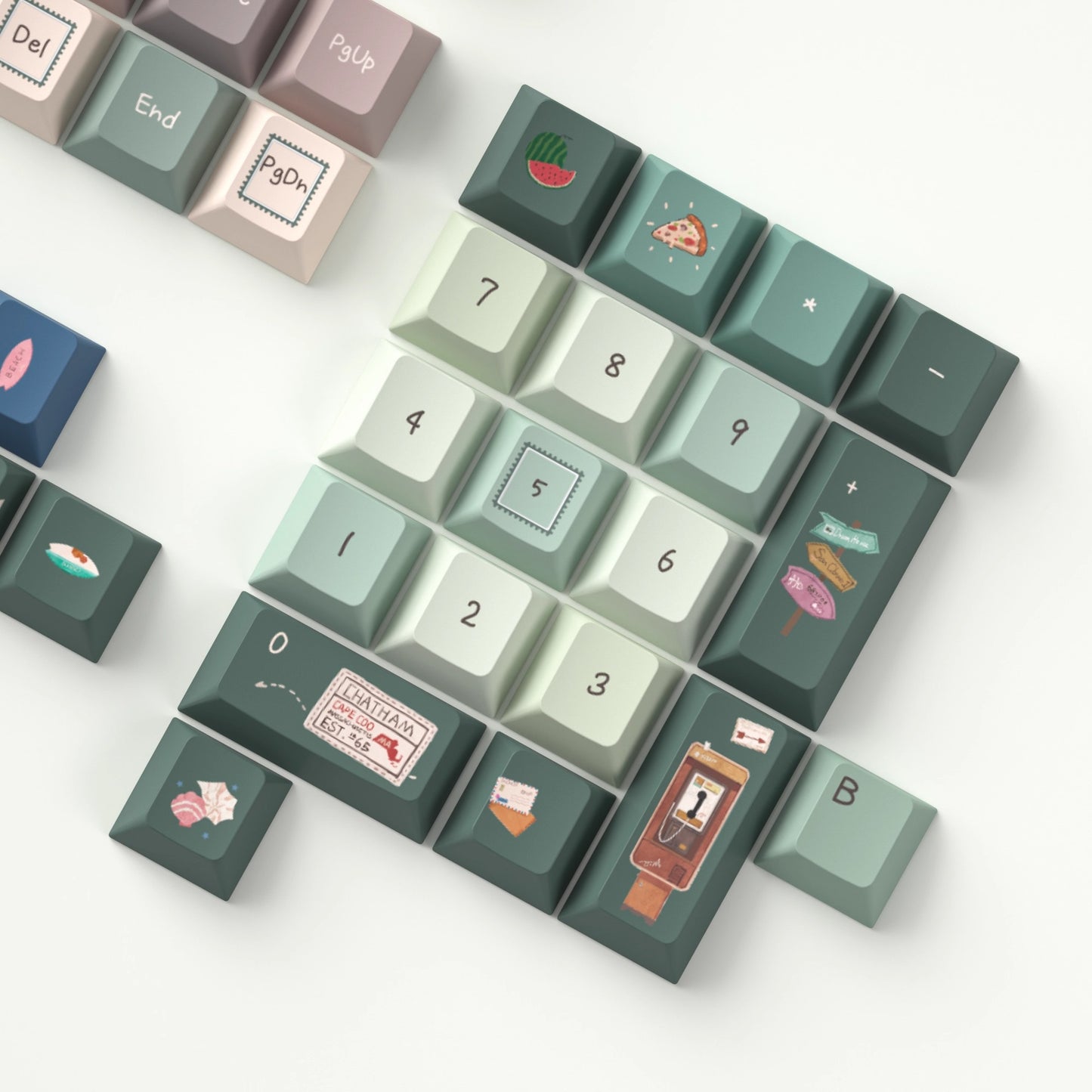 URE Seaside Town Cute Keycap Set, Cherry Profile, Dye Sub PBT