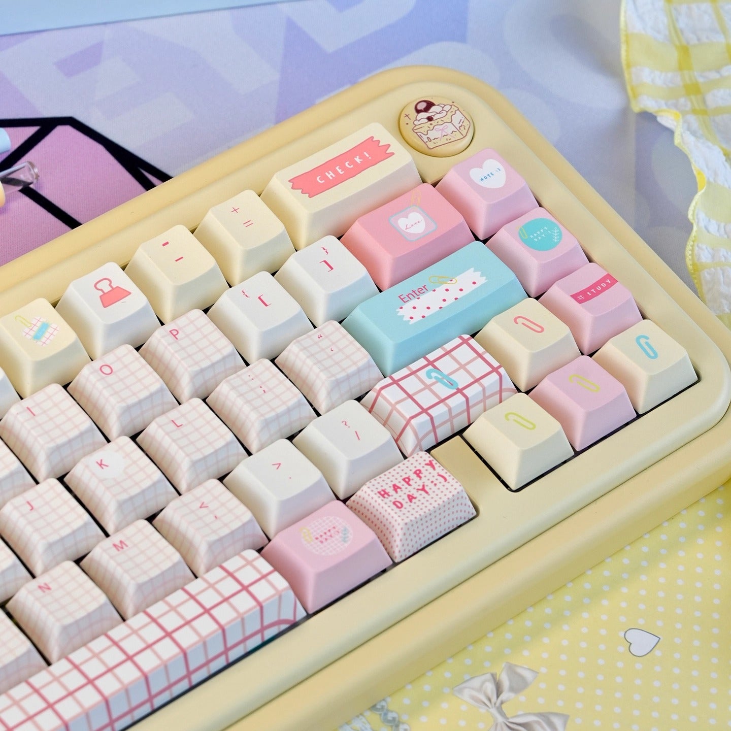URE Summer Journal Cute Keycap Set, Cherry Profile, Dye Sub PBT