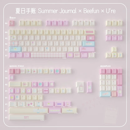 URE Summer Journal Cute Keycap Set, Cherry Profile, Dye Sub PBT