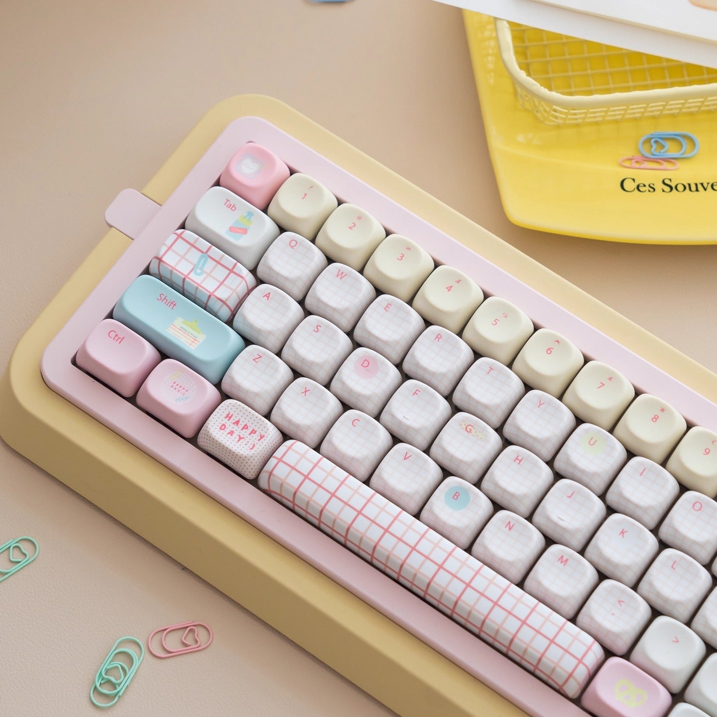 URE Summer Journal Cute Keycap Set, Cherry Profile, Dye Sub PBT