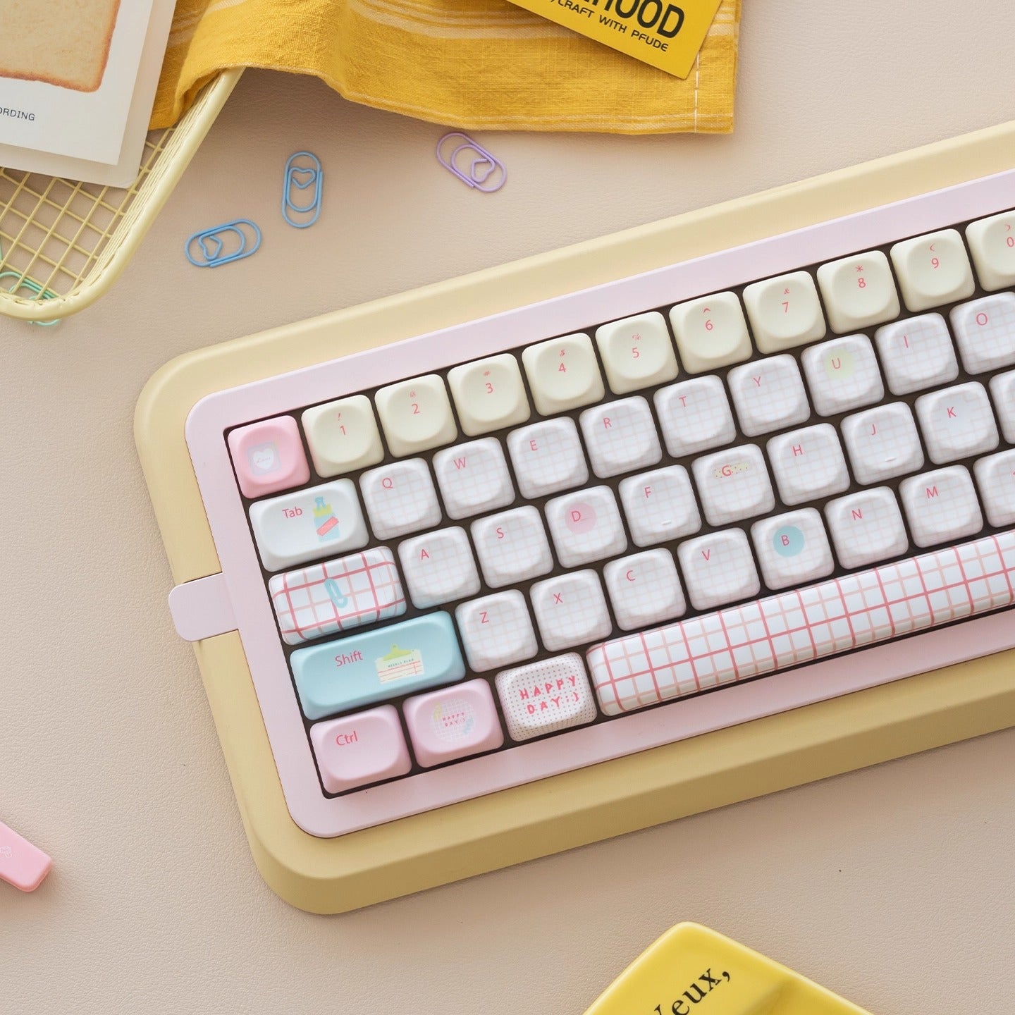 URE Summer Journal Cute Keycap Set, Cherry Profile, Dye Sub PBT