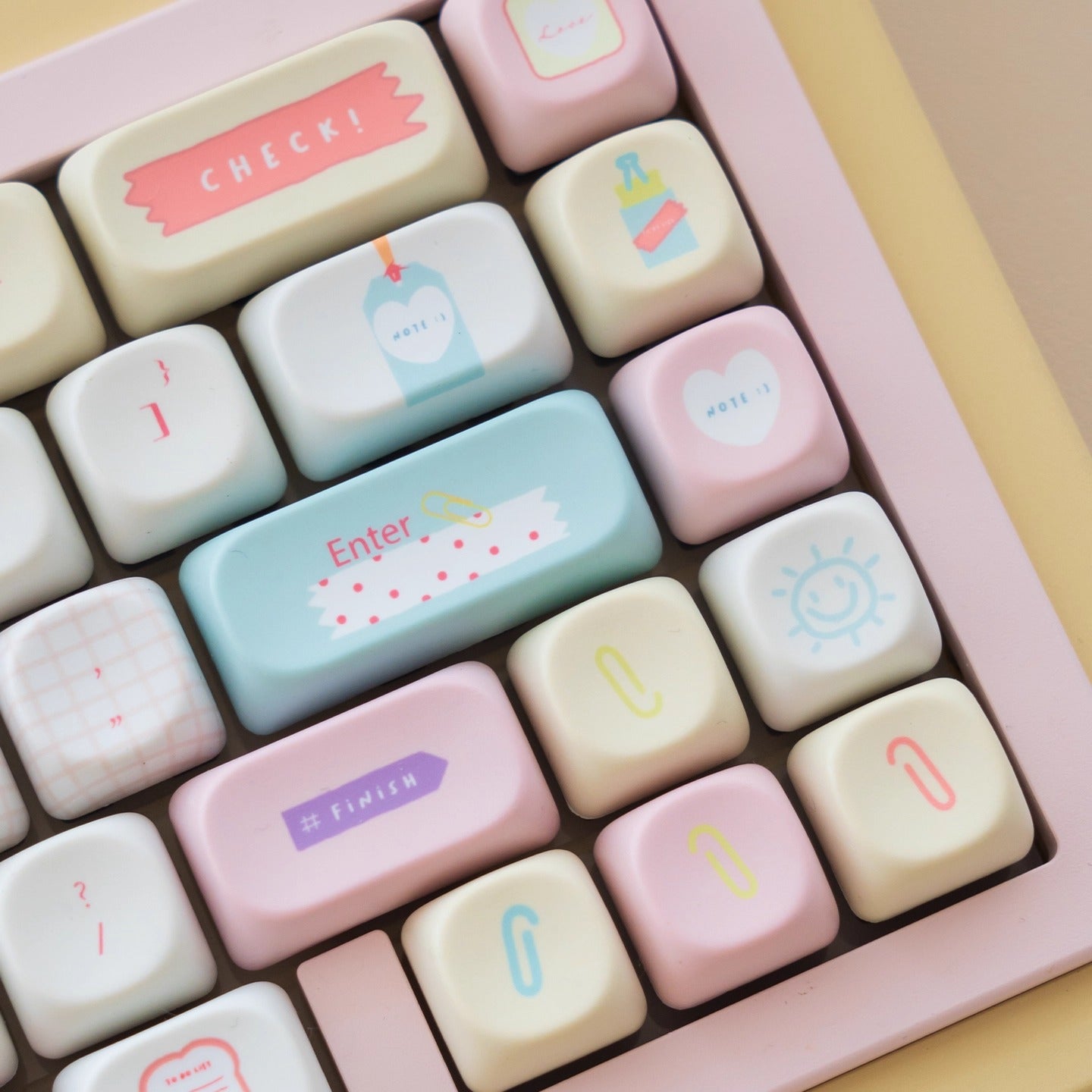 URE Summer Journal Cute Keycap Set, Cherry Profile, Dye Sub PBT