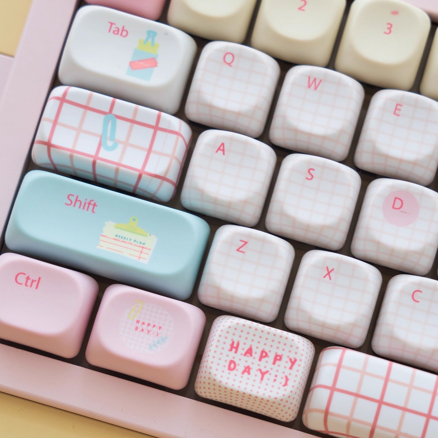 URE Summer Journal Cute Keycap Set, Cherry Profile, Dye Sub PBT