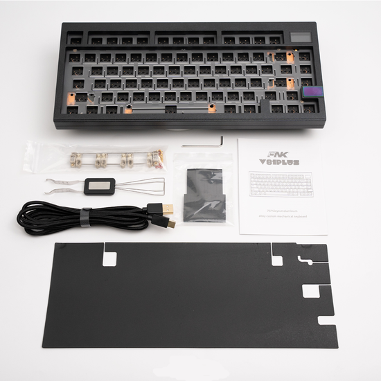 FinalKey V81 Plus 75% Gasket Aluminum Mechanical Keyboard Barebone with LCD screen