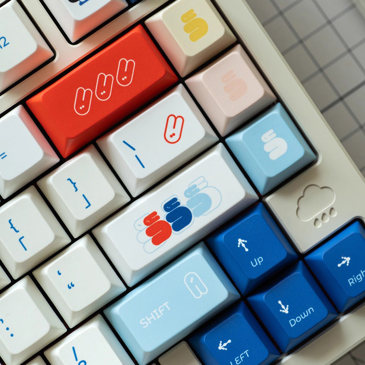 Sinokey White Rabbit Keycap Set, Cherry Profile, Dye Sub PBT
