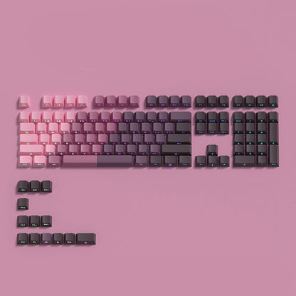 Diagonal Gradient Shine Through, Side Printed Keycap Set, Cherry Profile, Double Shot PBT Key Cap