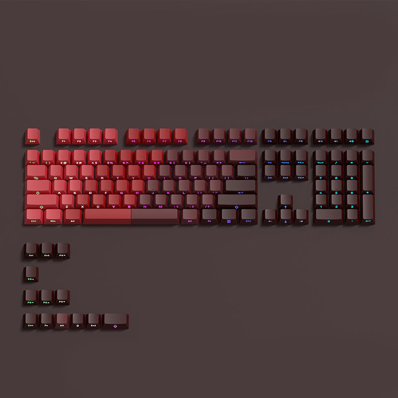 Diagonal Gradient Shine Through, Side Printed Keycap Set, Cherry Profile, Double Shot PBT Key Cap