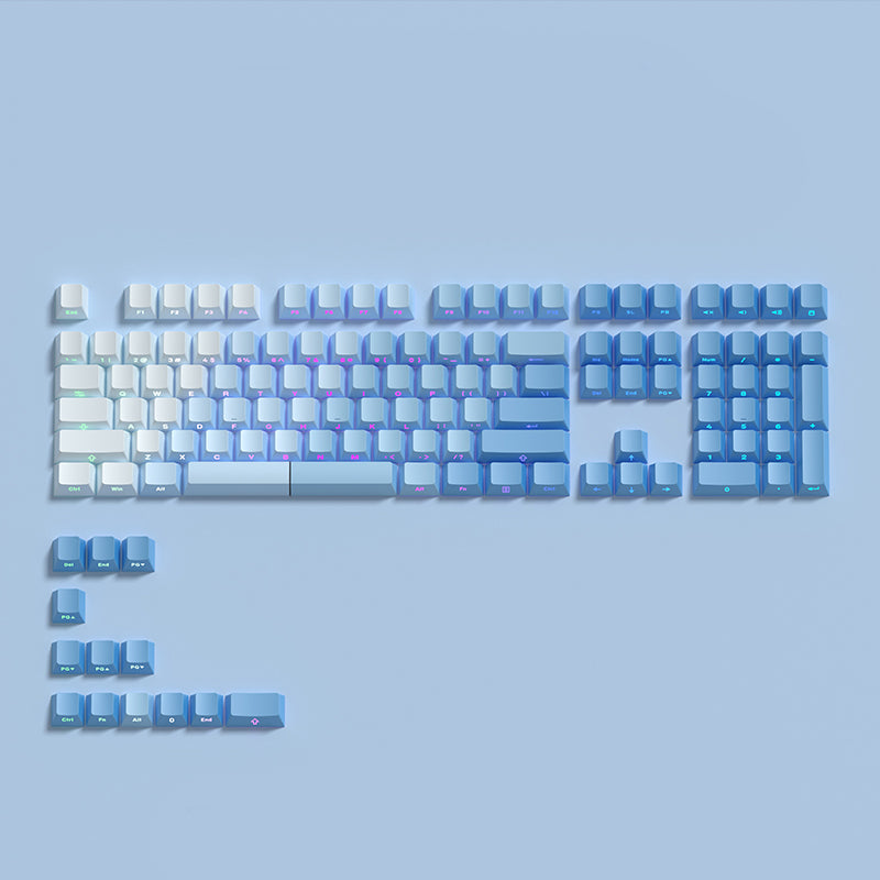 Diagonal Gradient Shine Through, Side Printed Keycap Set, Cherry Profile, Double Shot PBT Key Cap