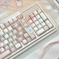 White Peach Mojito Cute Keycap Set, Cherry Profile, Dye Sub PBT + PC