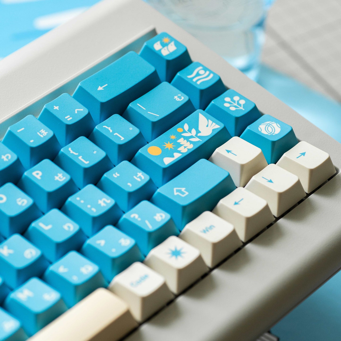 WUkds Blue Bird Keycap Set, Cherry Profile, Dye Sub PBT Key Cap