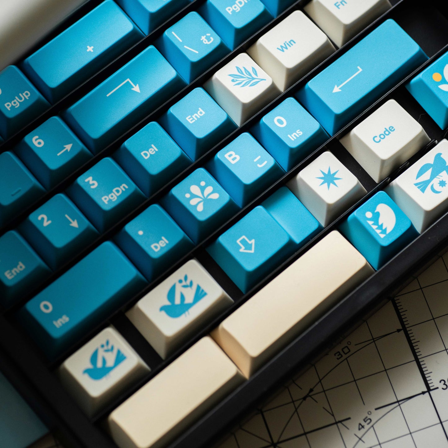 WUkds Blue Bird Keycap Set, Cherry Profile, Dye Sub PBT Key Cap