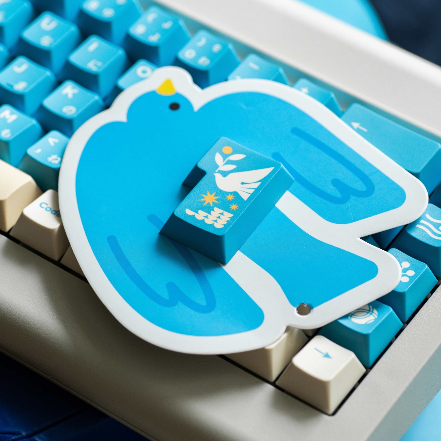 WUkds Blue Bird Keycap Set, Cherry Profile, Dye Sub PBT Key Cap