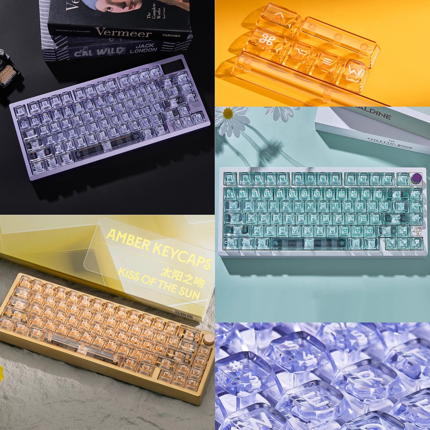 Wuque Studio Amber Transparent Keycap Set, OSA profile