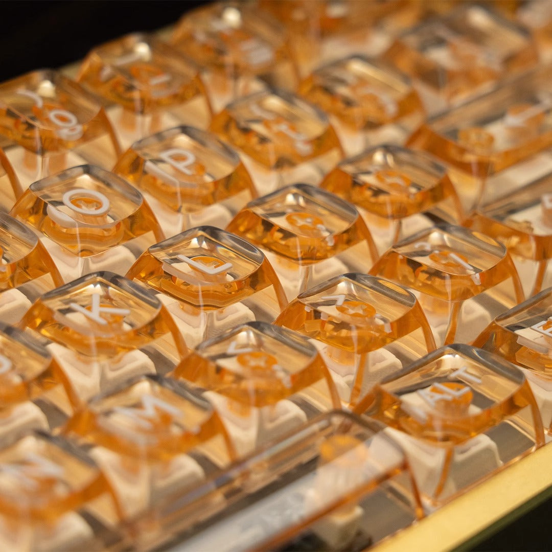 Wuque Studio Amber Transparent Keycap Set, OSA profile