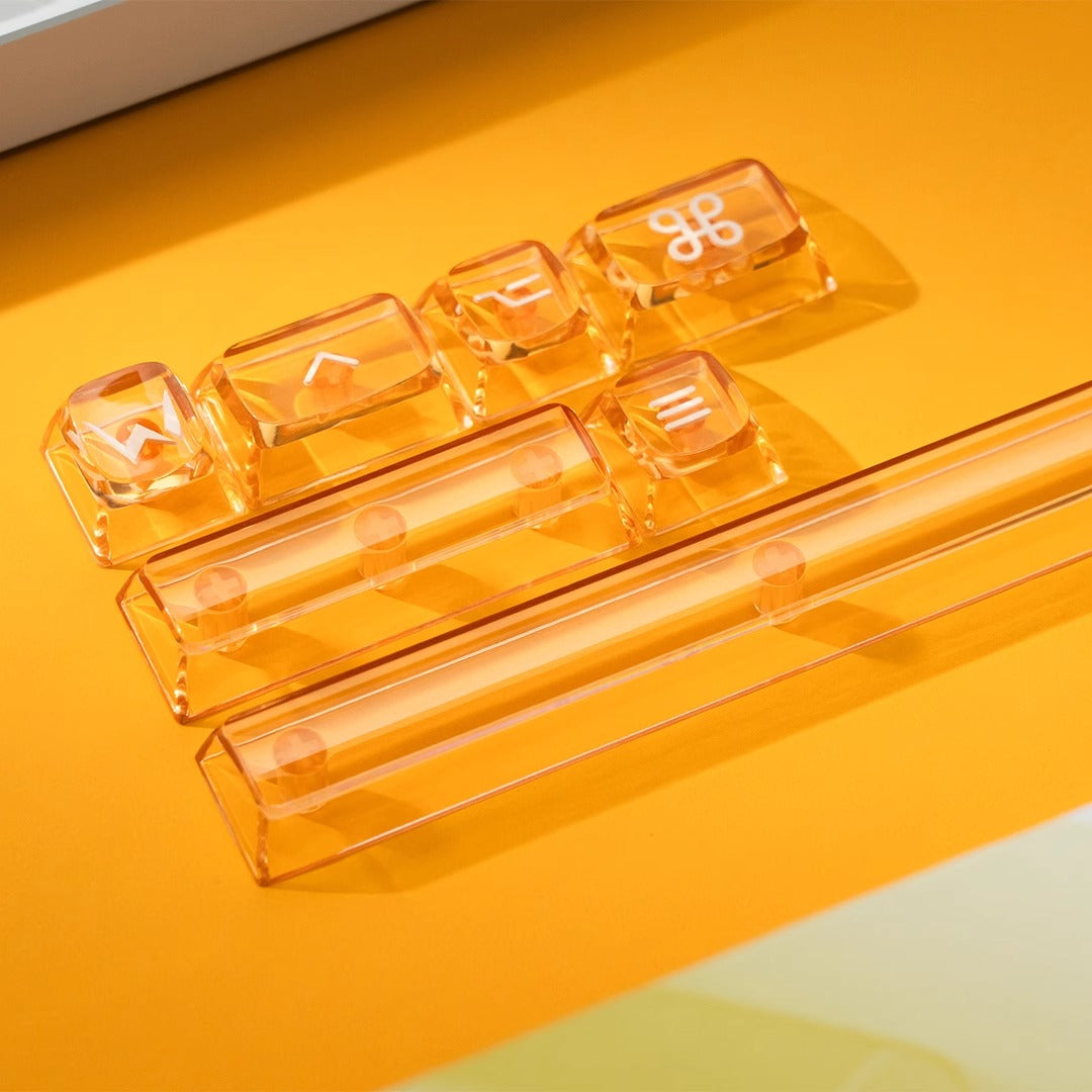 Wuque Studio Amber Transparent Keycap Set, OSA profile