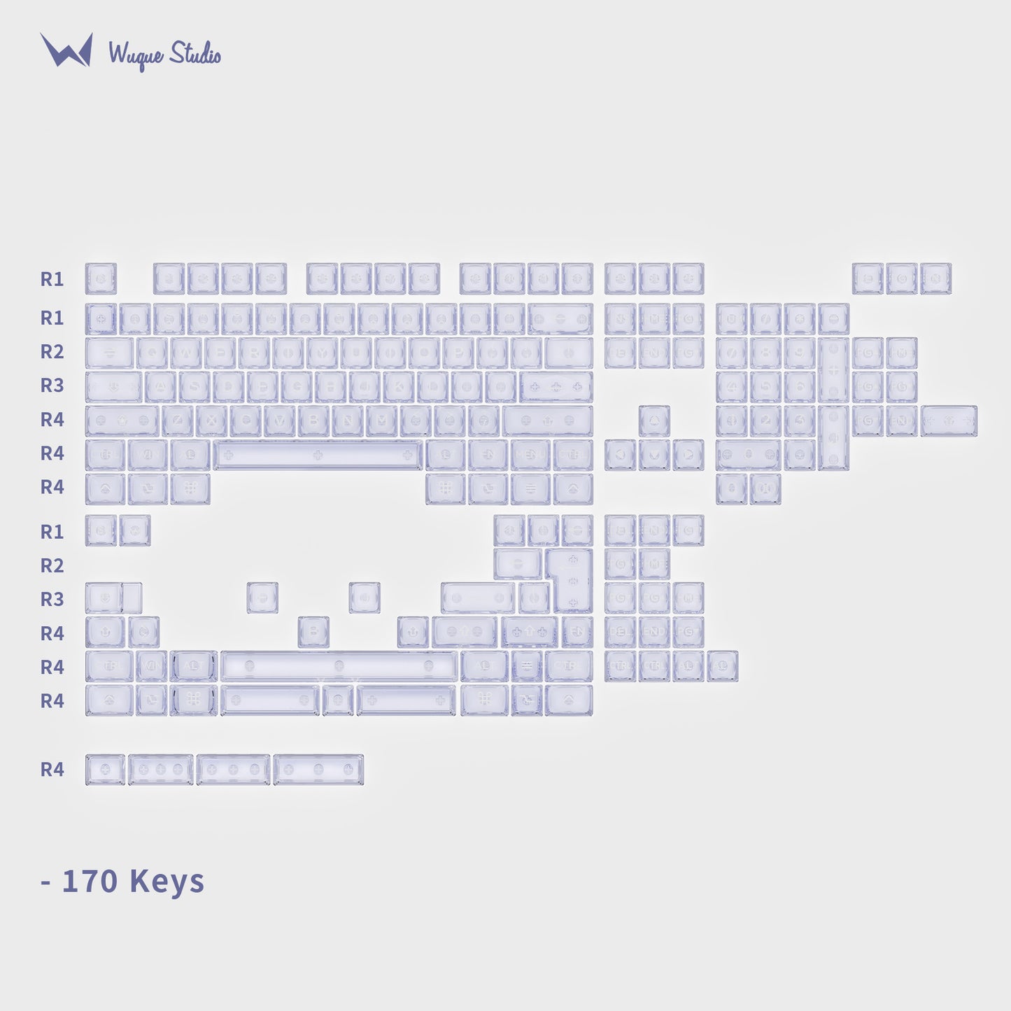Wuque Studio Amber Transparent Keycap Set, OSA profile