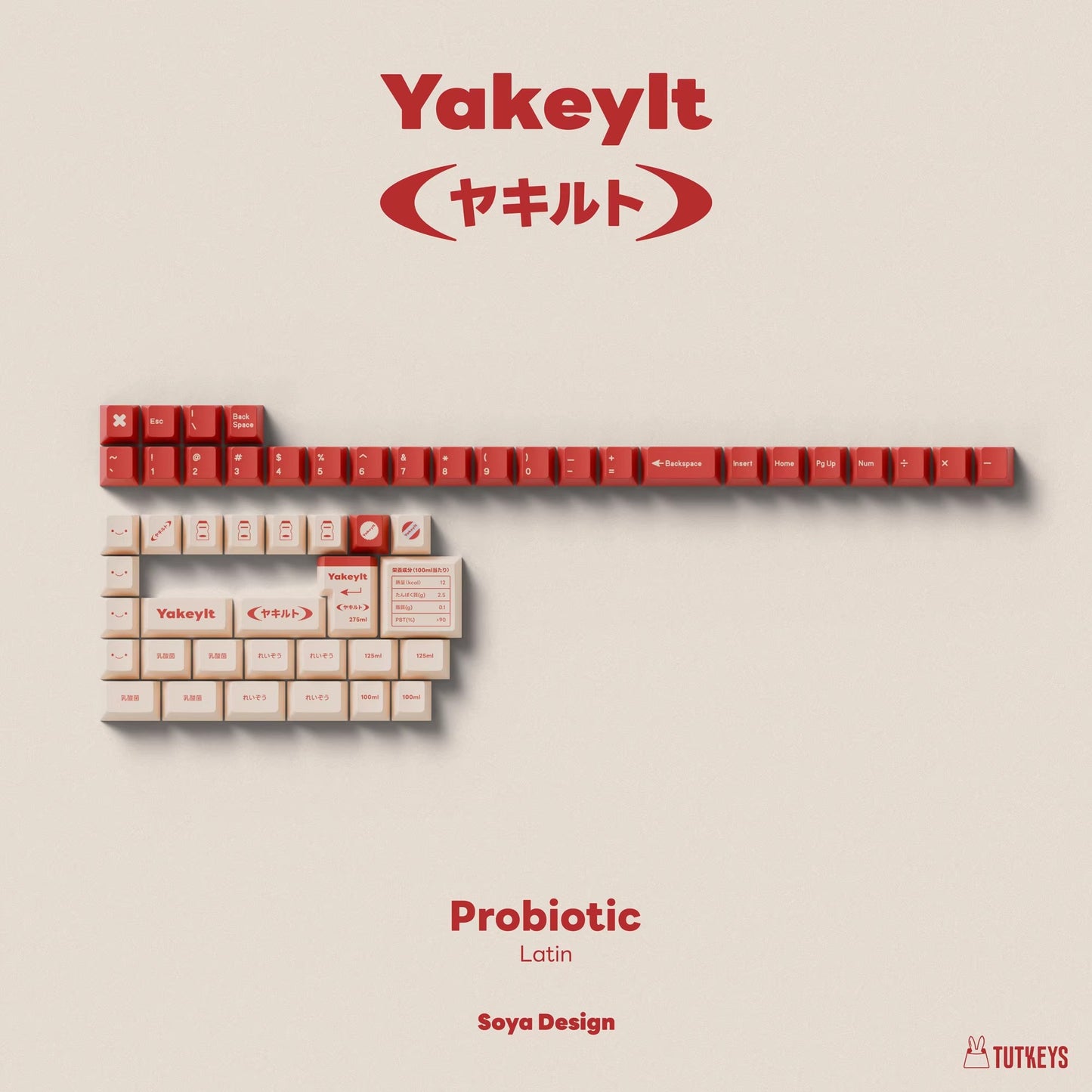 TUT Yakeylt R2 Keycap Set, Cherry Profile, Dye Sub PBT Key Cap Set