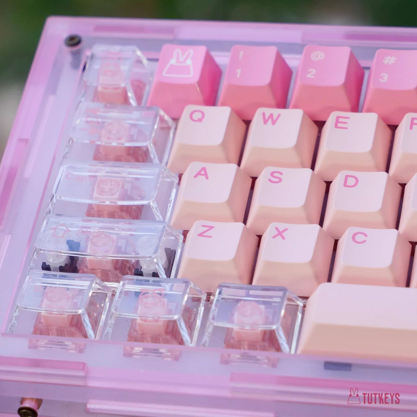 Yakeylt Pink Keycap Set, Cherry Profile, Dye Sub PBT Key Cap Set