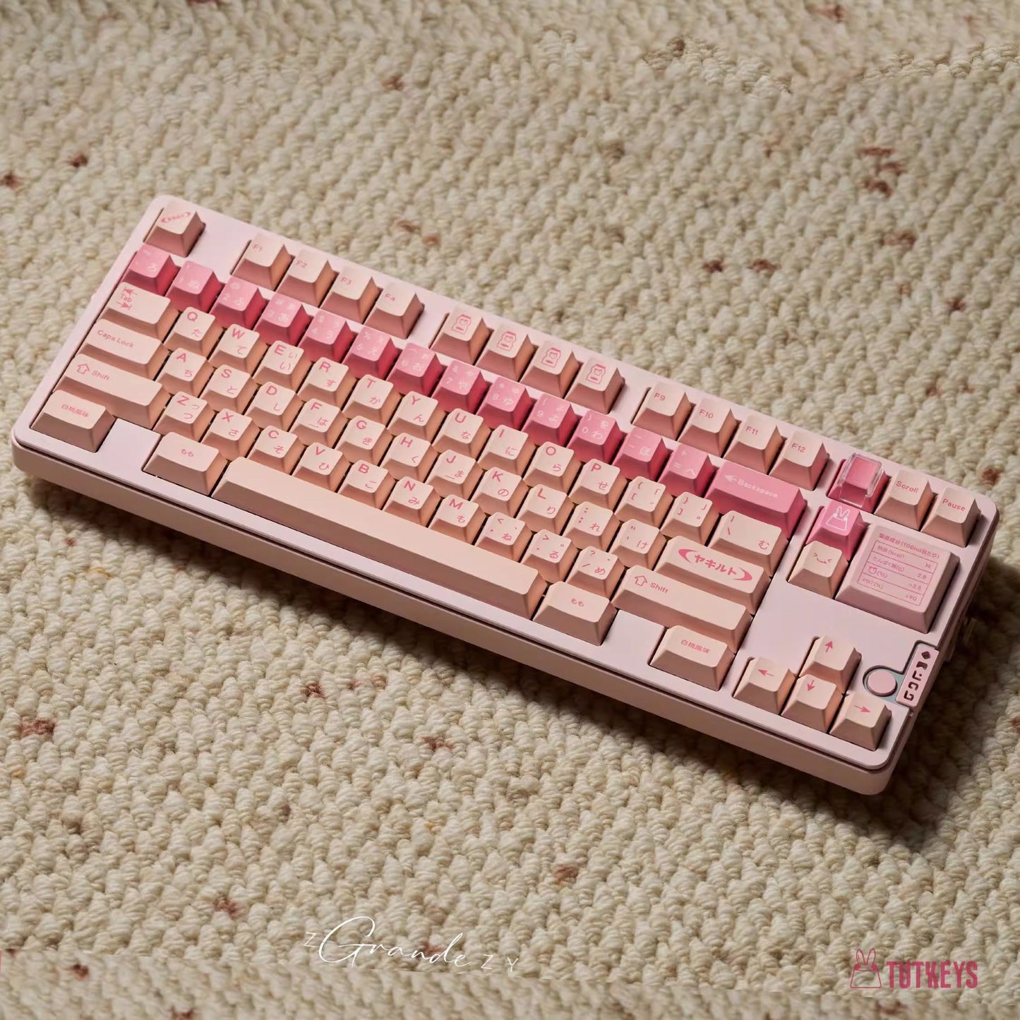 Yakeylt Pink Keycap Set, Cherry Profile, Dye Sub PBT Key Cap Set