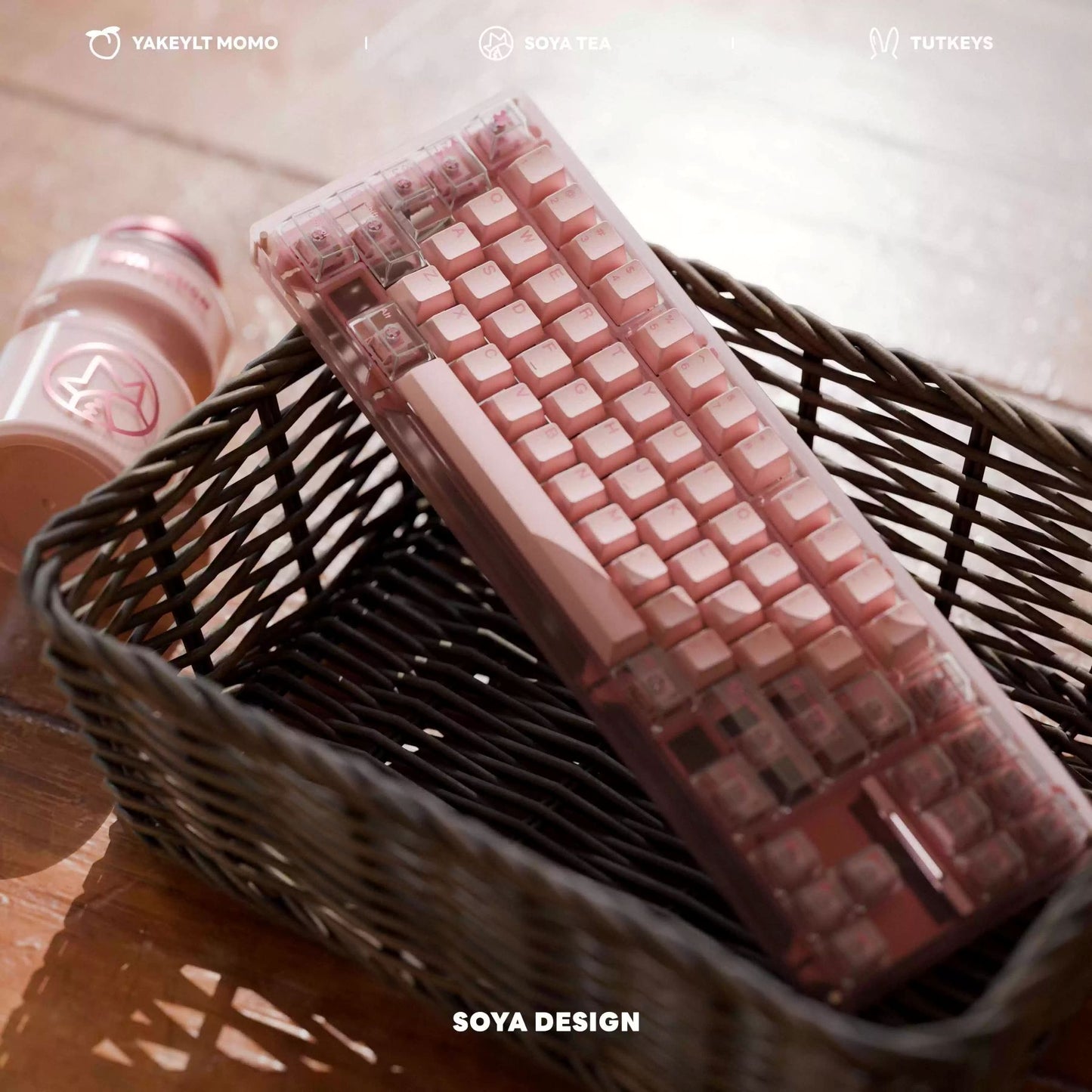 Yakeylt Pink Keycap Set, Cherry Profile, Dye Sub PBT Key Cap Set