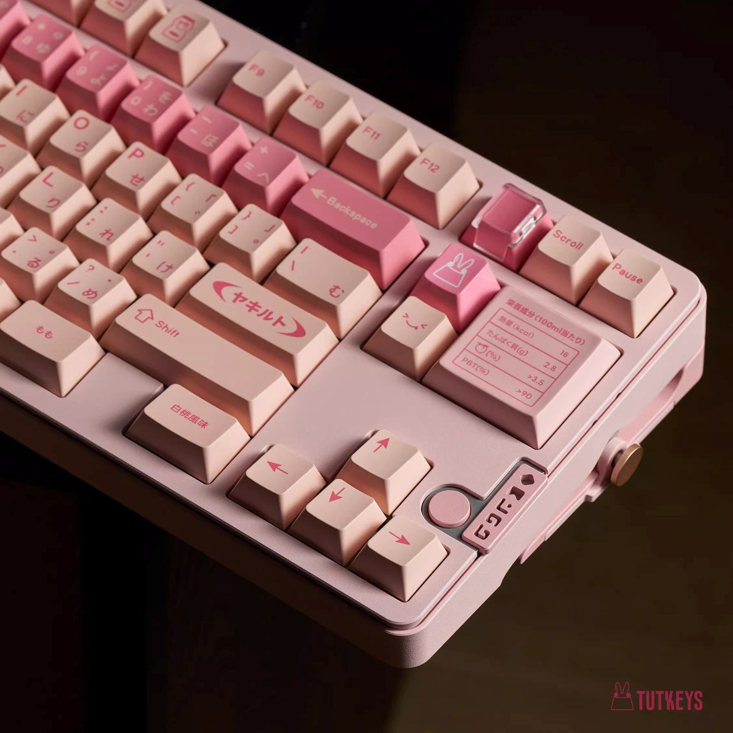 Yakeylt Pink Keycap Set, Cherry Profile, Dye Sub PBT Key Cap Set